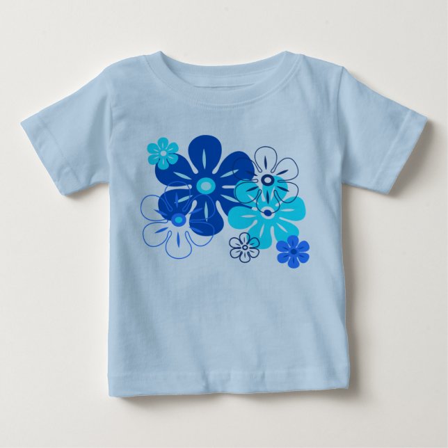 Blume Rain Hawaiian Retro Floral Baby T-shirt (Vorderseite)