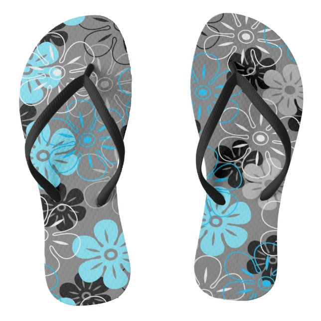 Blume Rain Hawaiian Retro Floral Flip Flops (Fußbett)