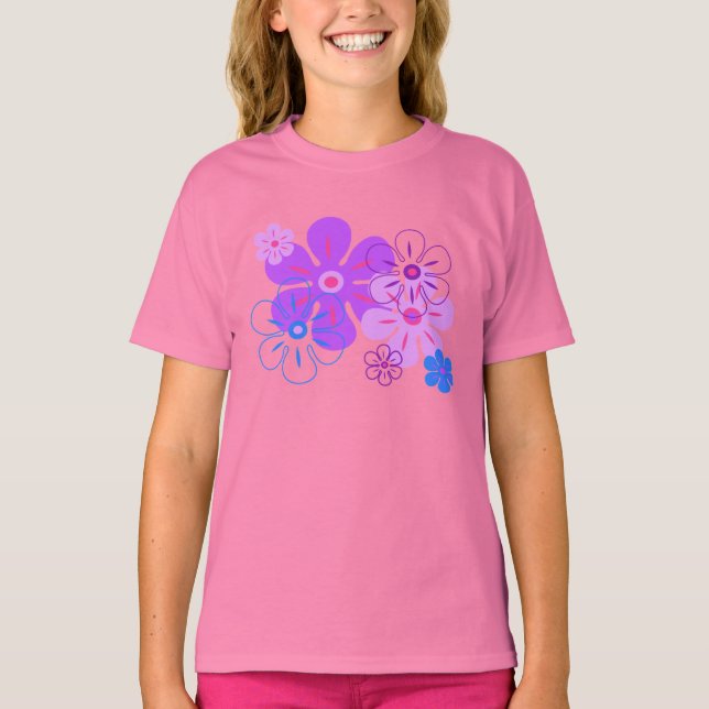 Blume Rain Tropical Girl's T - Shirt (Vorderseite)