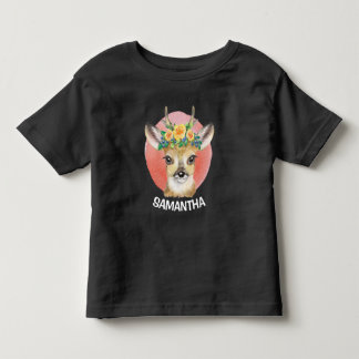Blume Raindeer Watercolor Kleinkind T - Shirt