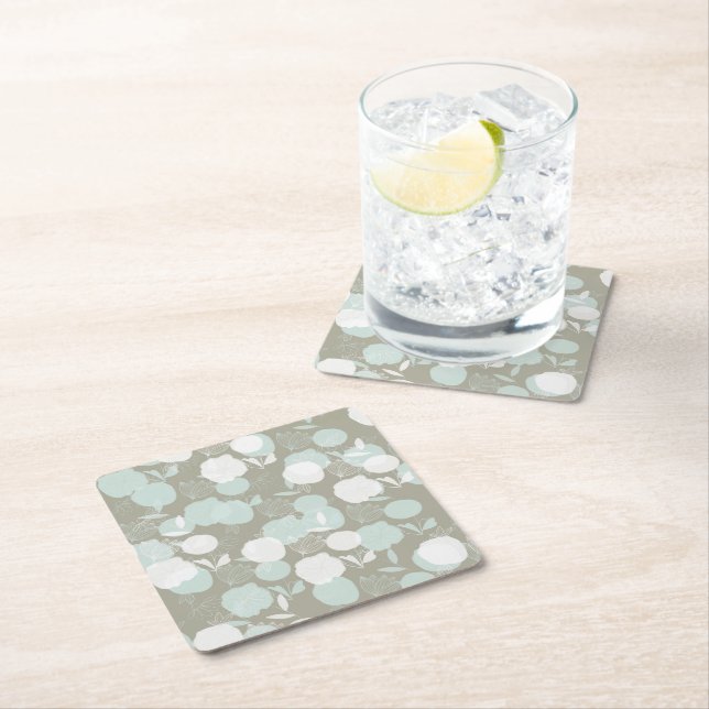 Blume Rechteckiger Pappuntersetzer (Vor Ort)