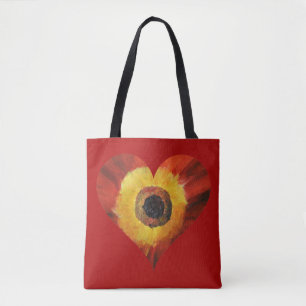 Blume Red Art HeartCustom All-Over-Print Tote Bag Tasche