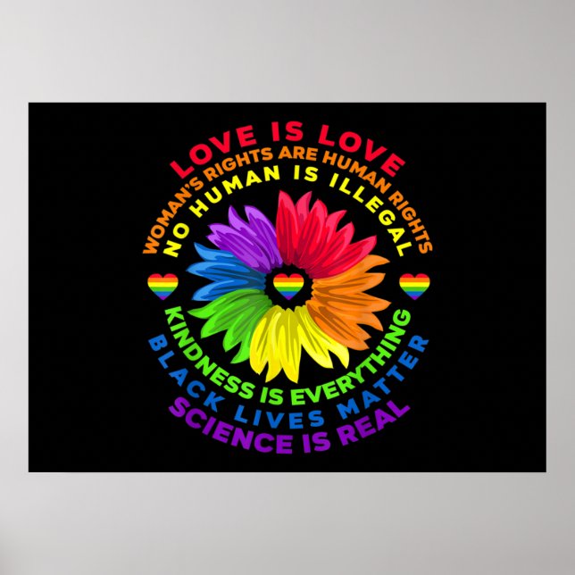 Blume Regenbogen Menschenrechte LGBT Liebe ist Lie Poster (Vorne)