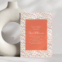 Blume Retro-Floral Orange- Brautparty