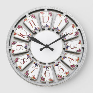 Blume Retro Große Wanduhr