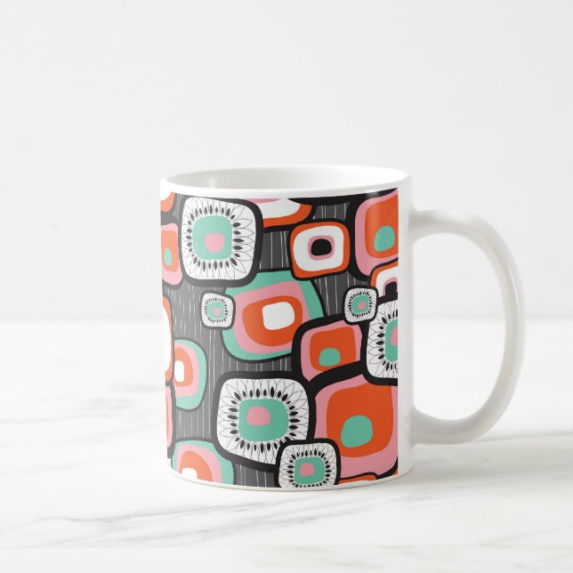 Blume Retro Sushi Quadrate benutzerdefinierte Tass Kaffeetasse (Rechts)
