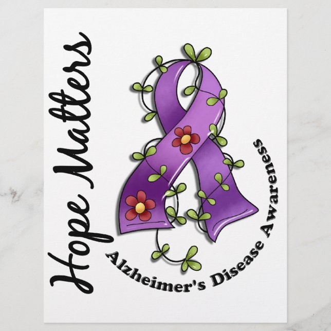 Blume Ribbon 4 Hoffnung Materie Alzheimer-Krankhei Flyer (Vorne)