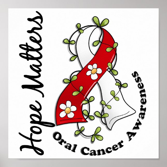 Blume Ribbon 4 Hoffnung Materie Oraler Krebs Poster (Vorne)