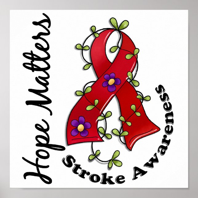 Blume Ribbon 4 Hoffnung Matters Stroke Poster (Vorne)