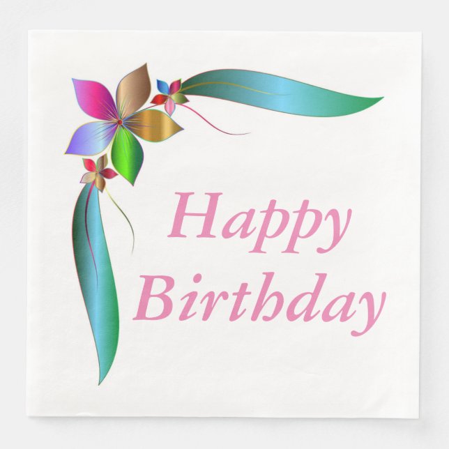 Blume RIBBON "HAPPY BIRTHDAY" Serviette (Vorderseite)