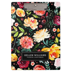 Blume Riot farbige Wasserfarbenmuster Klemmbrett