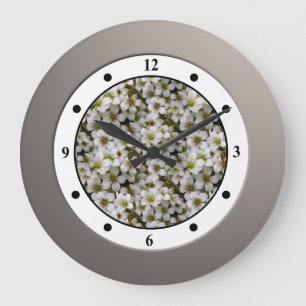 Blume Rom, Weiß Garten Große Wanduhr