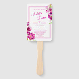 Blume Rosa Aquarellfarben Hochzeitsprogramm Fächer