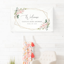 Blume, rosa Blume, Babydusche - Empfang Banner