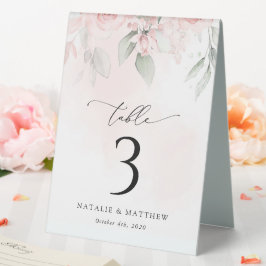 Blume, rosa Blume, Boho, Tischnummern Tischaufsteller