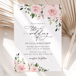 Blume, rosa Blume, Grünpflanzen, Hochzeit Einladung