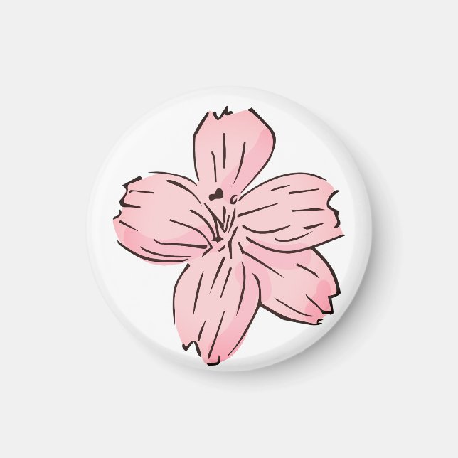 Blume, rosa Blume Magnet (Vorne)