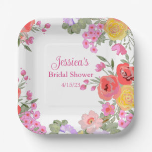 Blume Rosa Blumengarten Name Brautparty Pappteller