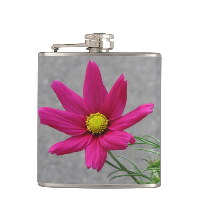 Blume rosa flachmann (Vorderseite)