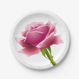 Blume Rosa florale - Hochzeit / Party Pappteller