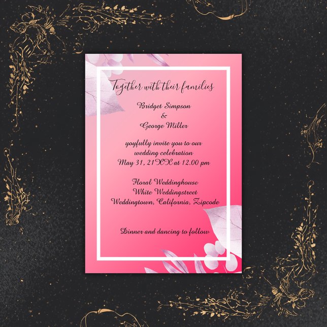 Blume Rosa Kirsche Hochzeit Einladung (Von Creator hochgeladen)