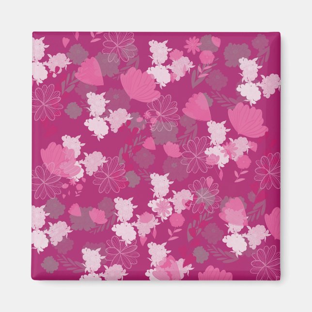 Blume rosa magnet (Vorne)