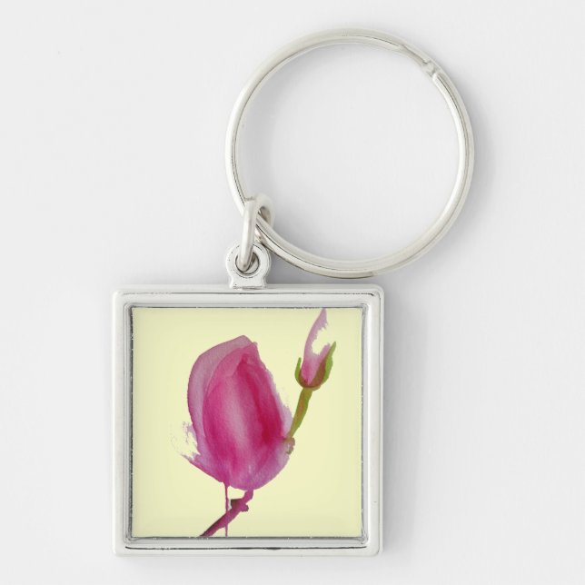 Blume Rosa Magnolia Schlüsselanhänger (Vorne)
