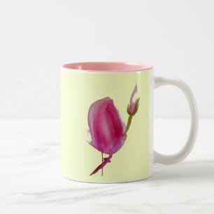 Blume Rosa Magnolia Zweifarbige Tasse