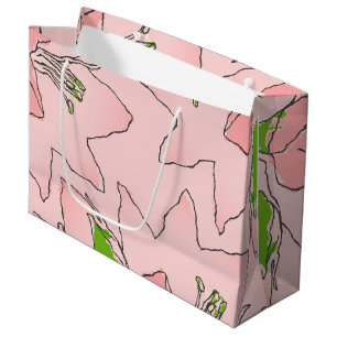 Blume Rosa und grüne AKA-Studentinnenverbindung Große Geschenktüte