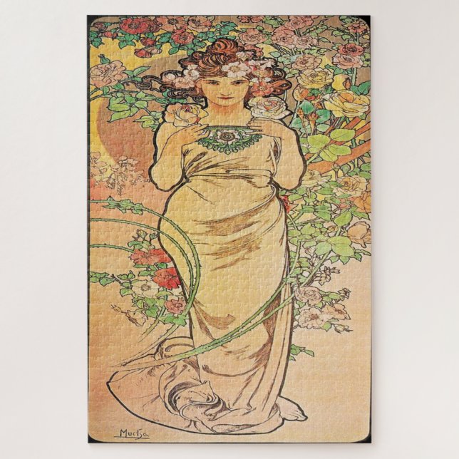 Blume - Rose: Jugendstil von Mucha Edition 2 (Vertikal)