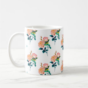 Blume Rose mit Blätter Aquarellfarben nahtlose Pat Kaffeetasse