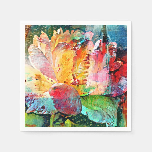 Blume Rose Serviette (Vorderseite)