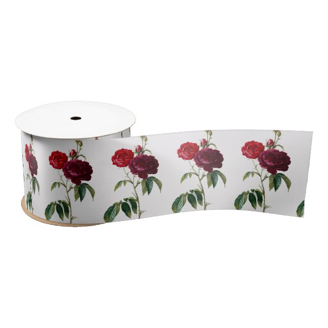 Blume Rose Vintages Muster Satinband (Spule)