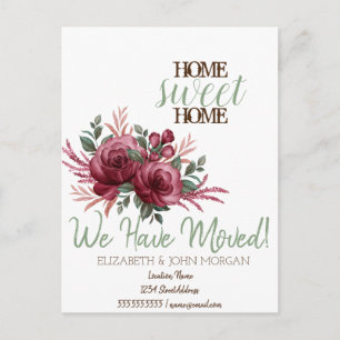 Blume Rose Zuhause Sweet Zuhause Ankündigungspostkarte