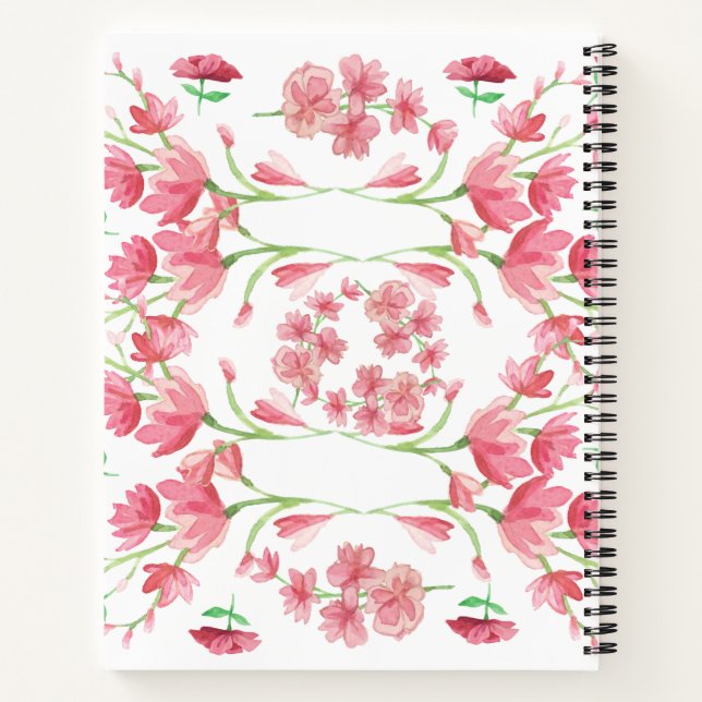 Blume, Rosenbukett, rosa Blume Notizbuch (Rückseite)