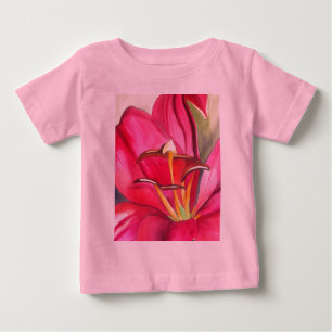 Blume Rot Alert Lily Aquarell Baby T-shirt