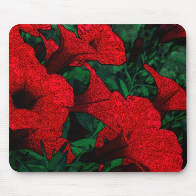 Blume: Rot Mousepad (Vorne)