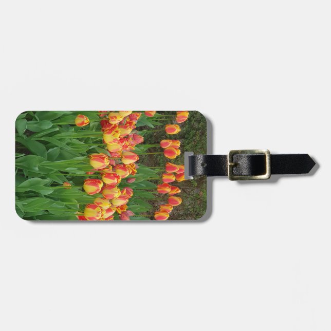 Blume Rot und Gelb Gepäckanhänger (Vorderseite horizontal)