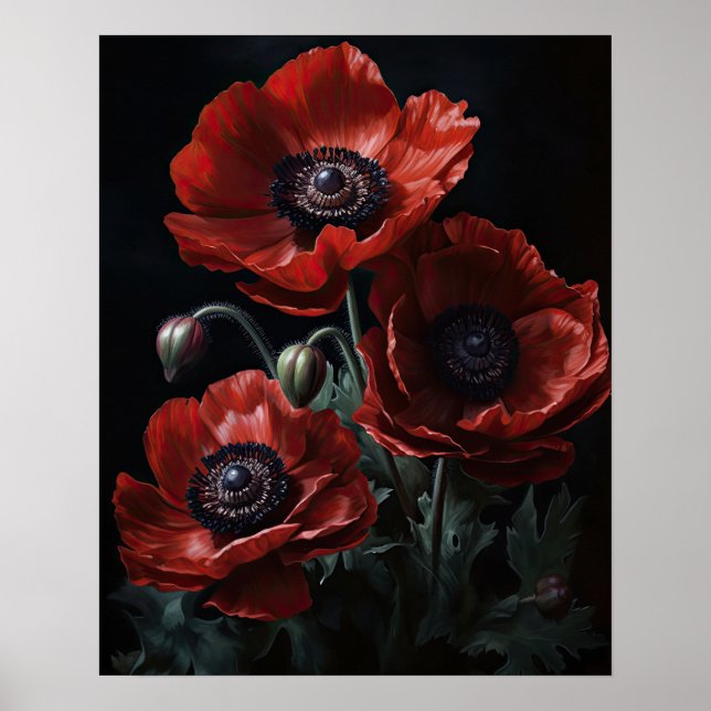 Blume Rote Anemone Poster (Vorne)