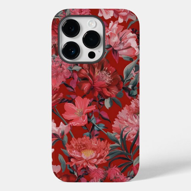 Blume Rote Ästhetik Case-Mate iPhone 14 Pro Hülle (Rückseite)
