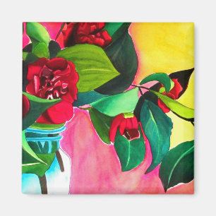 Blume Rote Kamelien Magnet