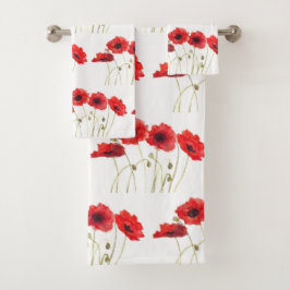 Blume Rote Pfoten Frische Pasta machen Badhandtuch Set