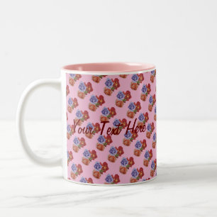 Blume rote Rosen und Rose Knospen hübsch Zweifarbige Tasse