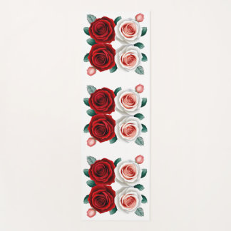 Blume Rote und Weiße Rose Yogamatte