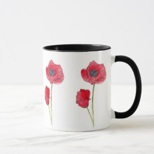 Blume Roter Mohn Tasse