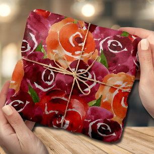 Blume Rotes Orangenglühen Seidenpapier