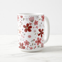 Blume Rotes Rosa Muster Kaffeetasse