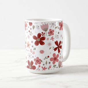 Blume Rotes Rosa Muster Kaffeetasse