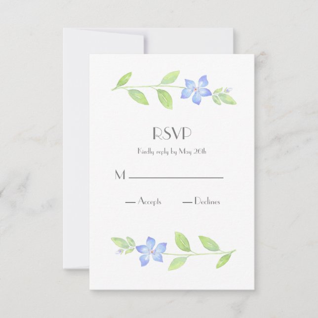 Blume RSVP-Karte für Wasserfarben RSVP Karte (Vorderseite)