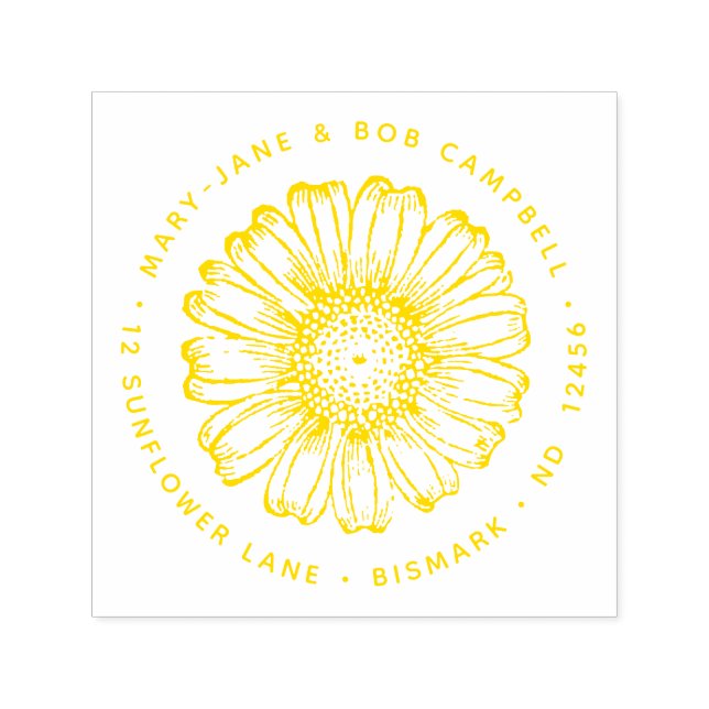 Blume Rücksendeadresse Sonnenblumen Botanisch Permastempel (Design)